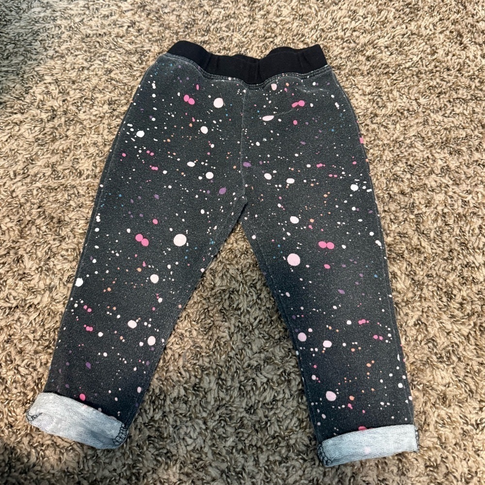 Okie Dokie Black and Pink Artistic Leggings